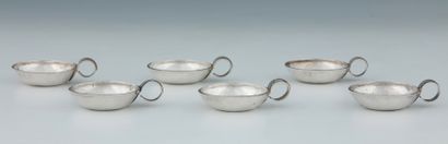 Jean DESPRES (1889 1980) - SUITE DE 6 GOUTE-ALCOOL...