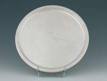 ROUND PLATEAU in plain silver-plated metal...