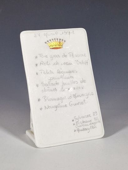LAVROIVRE 71 RUE DU BAC - PORTE MENU en porcelaine...