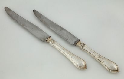 SUITE DE 12 COUTEAUX DE TABLE manches montés...