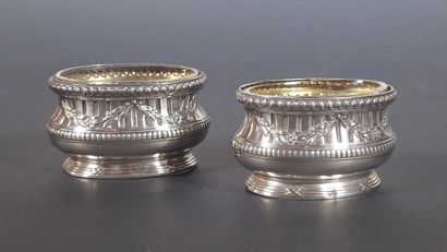 PAIR OF SMALL oval SALIERES in Minerve 950...