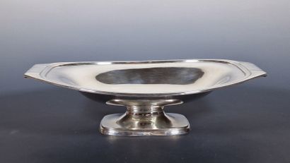 COUPE A FRUITS OVALE sur piedouche en argent...