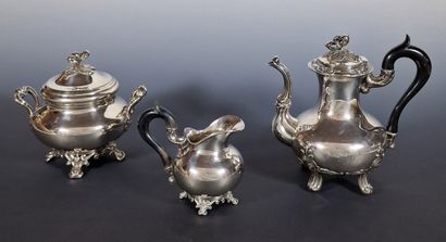 SERVICE A CAFE 3 PIECES composite en argent...
