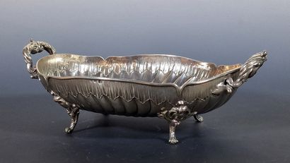 Oval four-legged BREAD BIN with handles in...