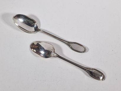 SUITE DE 12 CUILLERES A MOKA en argent Minerve...