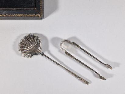 CUILLERE A SAUPOUDRER ET PINCE A SUCRE en...