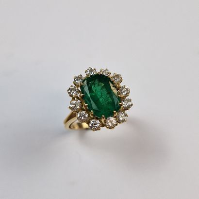 Mid-20th century MARGUERITE RING in yellow...