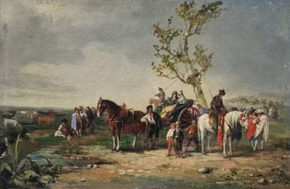 J. GONZALUEZ (19th century)
Spanish gypsies...