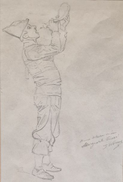 Jules WORMS (1832-1924)
Two studies of male...
