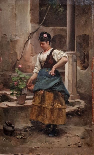 Jules WORMS (1832-1914) 
Watering
OIL ON...