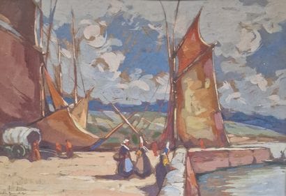 Charles BISSCHOPS (1894-1975)
Sailboats in...