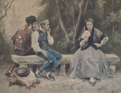 Jules WORMS (1832-1924)
Scène galante
AQUARELLE
Signed...