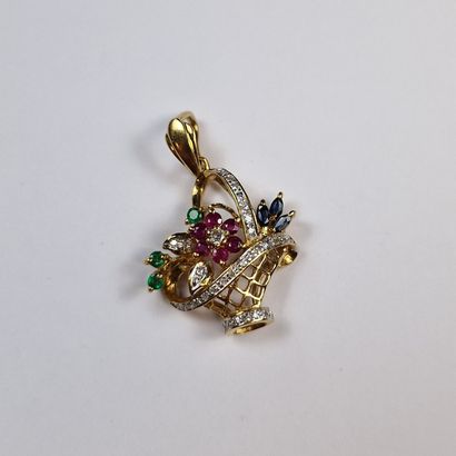 Circa 1960 yellow gold 750 Millièmes pendant...