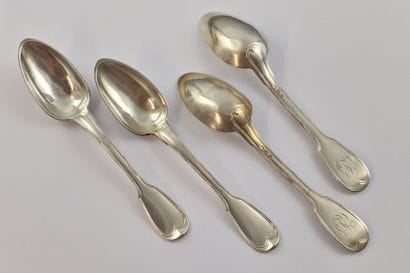 SET OF 4 TABLE SPOONS - Paris 1809-1819 -...