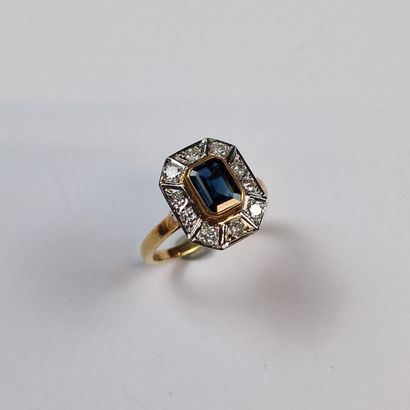 Art Deco period ring in 2-tone 750 Millièmes...