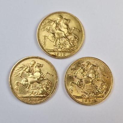 3 PIECES SOUVERAINS BRITANNIQUES OR Victoria...