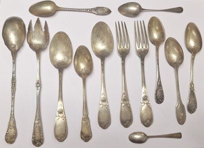 12 PIECES OF CUTLERY in Minerva silver 950...