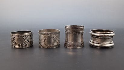4 SERVIETTE RINGS from the Late 19th and...