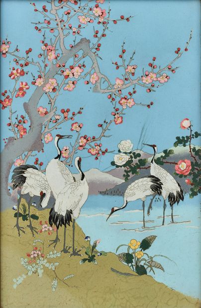 JAPAN Meiji period (1868-1912) 
Pair of copper...