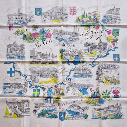 CARRE in silk twill printed with Provence...