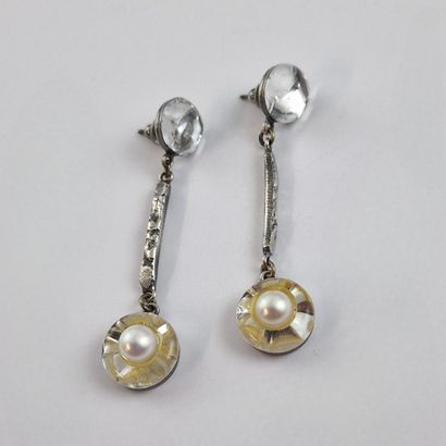 Jacques GAUTIER - PAIR OF PIERCE EAR PENDANTS...