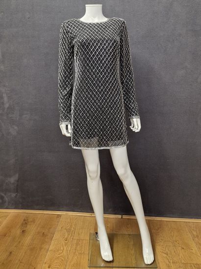 Patrizia PEPE - Dress in black crepe embroidered...