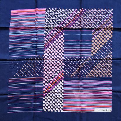 Christian DIOR - CARRE in printed silk with...