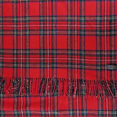 ANONYMOUS - PLAID in fringed cashmere with...