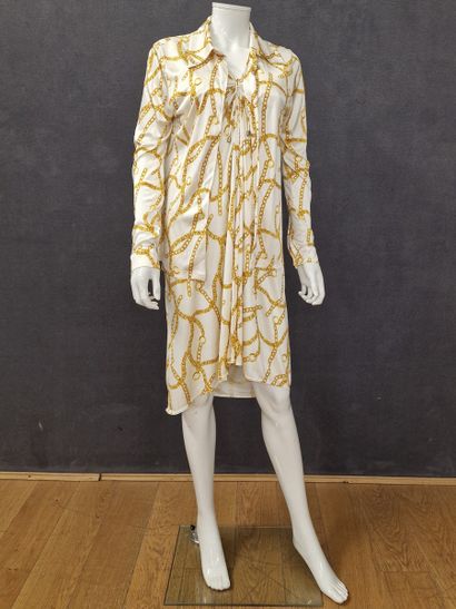 CELINE - White jersey set printed with a...