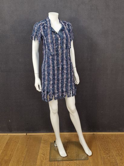 CHANEL X Karl Lagerfeld - Navy mottled knit...