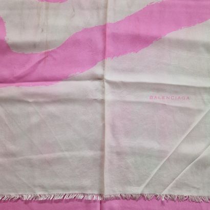 BALENCIAGA - ETOLE en soie imprimée écrue,...