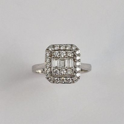 Modern white gold 750 Millièmes CUT-END RING...
