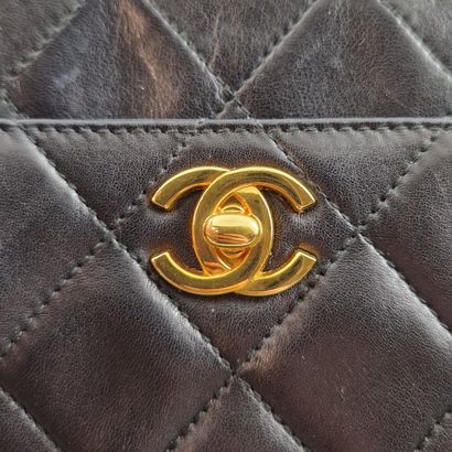 CHANEL Circa 1996 - 18cm BAG in black quilted...