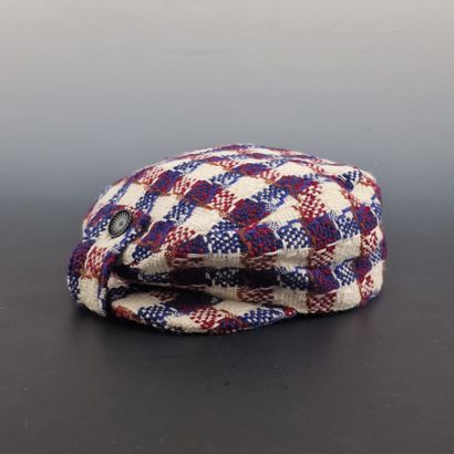 CHANEL- BLUE, WHITE, RED tweed CASQUETTE...
