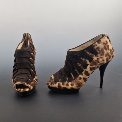 Oscar de la RENTA - PAIR OF LOW BOOTS peep...