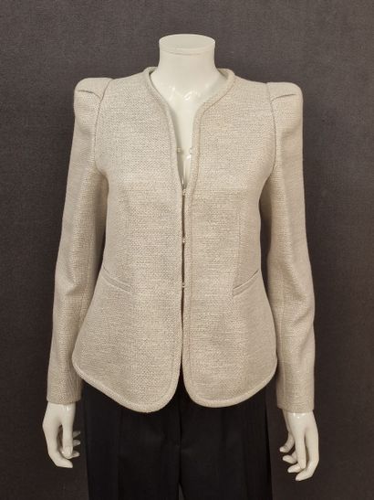 ARMANI - VESTE en tweed dans les tons gris...