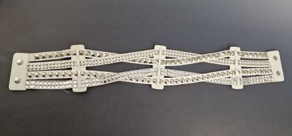 BALMAIN - CEINTURE à sangle stretch blanche...