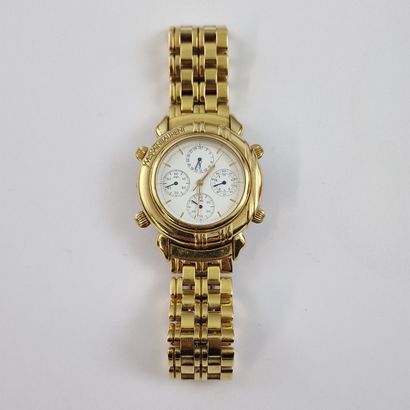 Yves SAINT LAURENT - MONTRE en métal doré,...
