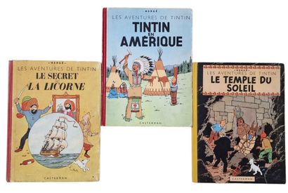 3 ALBUMS TINTIN (Hergé) - Edition Casterman...