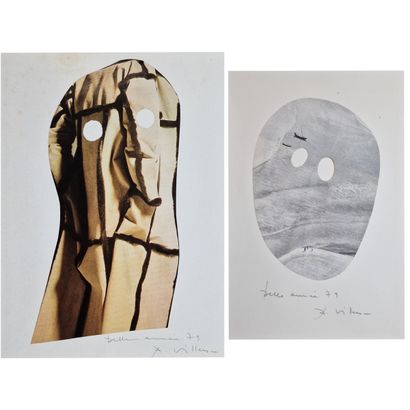 André VILLERS (1930-2016)
Visages 
DEUX COLLAGES
Signés...