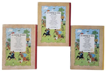 3 ALBUMS TINTIN (Hergé) - Edition Casterman...