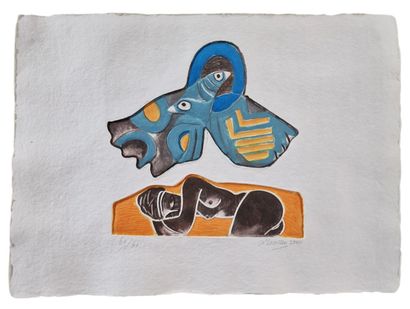CORNEILLE (1922-2010)
Femme et oiseau
ESTAMPE...