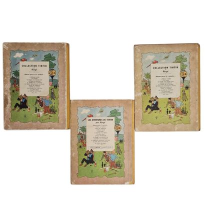 3 ALBUMS TINTIN (Hergé) Edition Casterman...