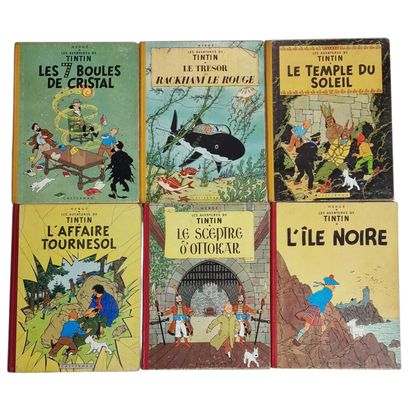 6 ALBUMS - TINTIN (Hergé)
Edition Casterman...
