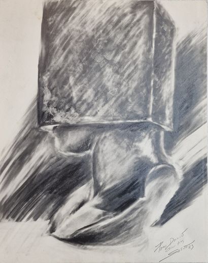 Sacha SOSNO (1937-2013)
Tête carrée 
CRAYON...