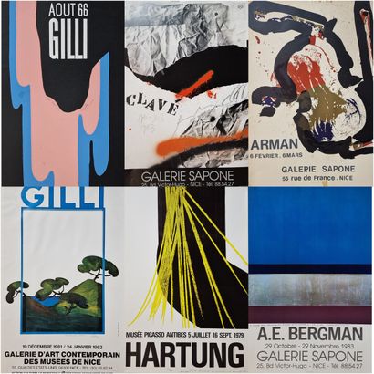 Ensemble de 11 AFFICHES D'EXPOSITION 
La...