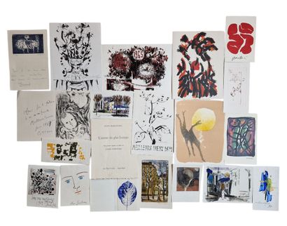 IMPORTANT ENSEMBLE DE CARTES DE VOEUX, CARTONS,...
