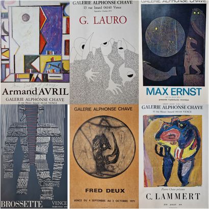 Ensemble de 11 AFFICHES D'EXPOSITION de la...