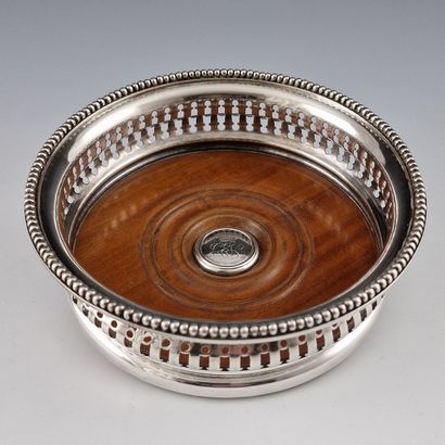 MAGNUM BASE in silver-plated metal and wood...