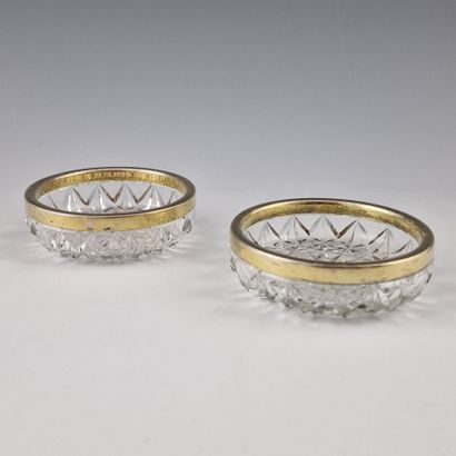 SET OF 6 ROUND CUPELLES in cut crystal with...